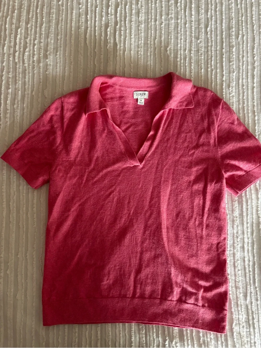 J. Crew Bright Pink Short Sleeve Knit Top